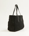 Chanel Black Suede and Shearling Large Tote