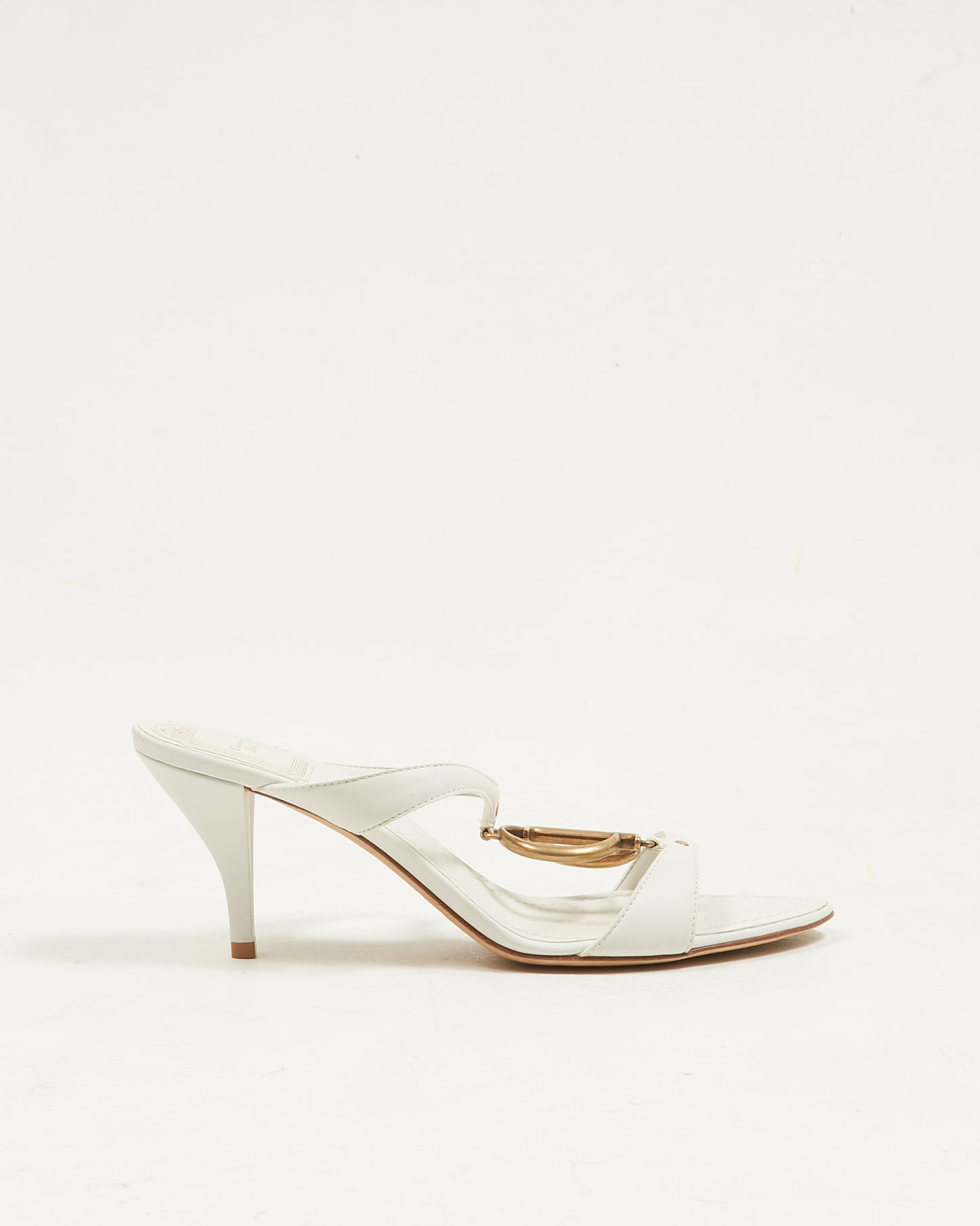 Talon sandale avec logo CD blanc Dior - 38,5