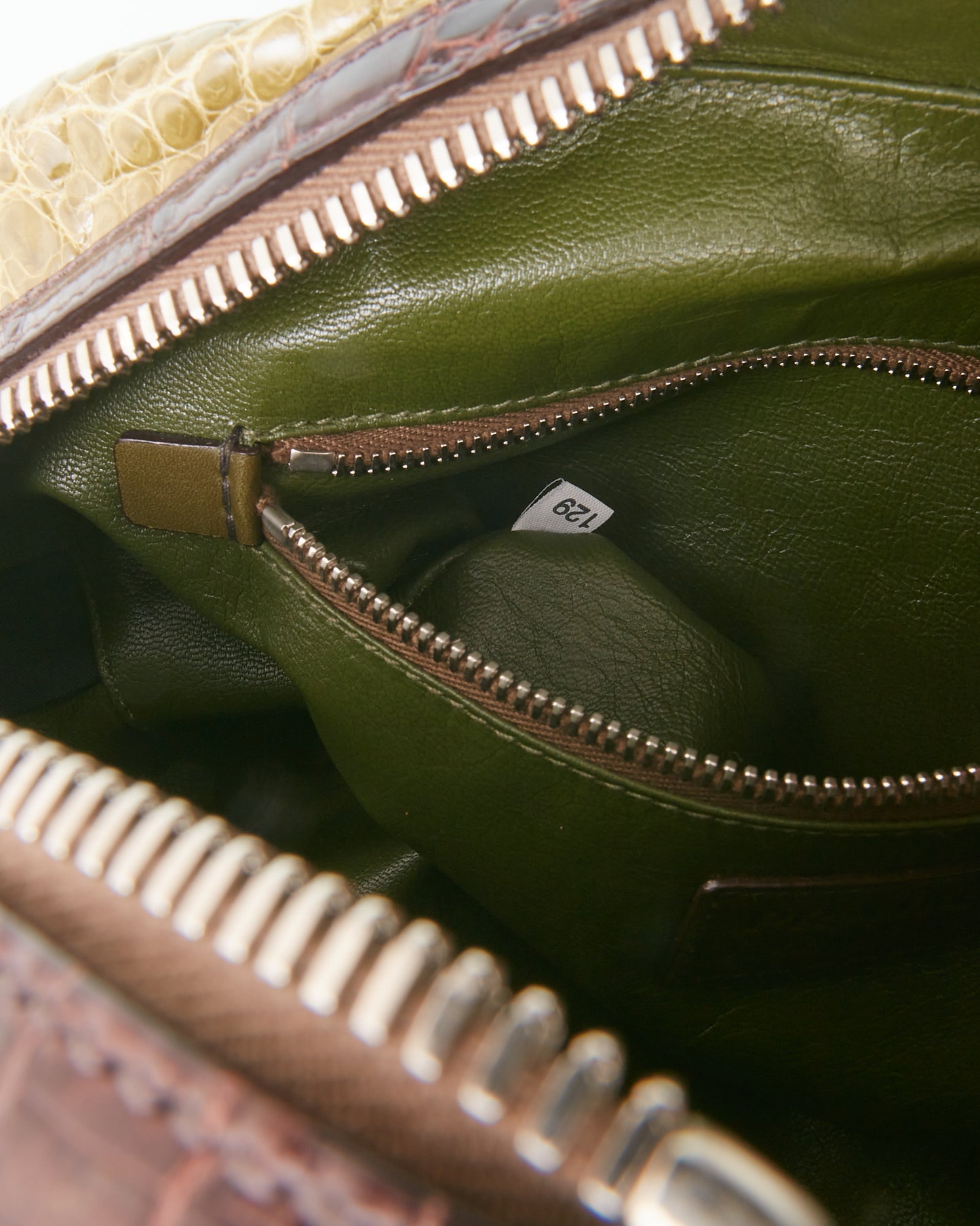 Prada Tri-Color Croc Embossed Bowling Bag
