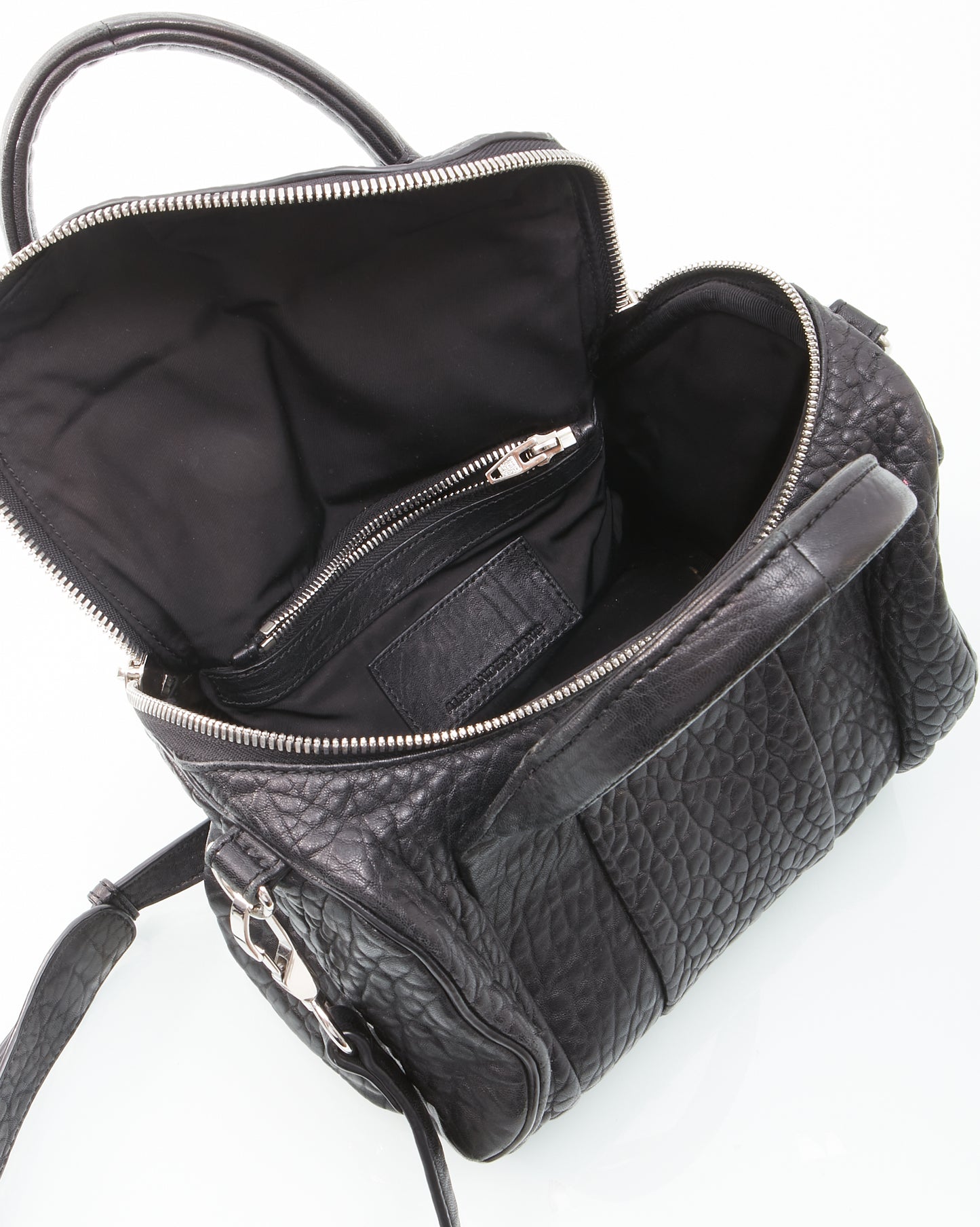 Alexander Wang Black Crinkled Top Handle Crossbody Bag