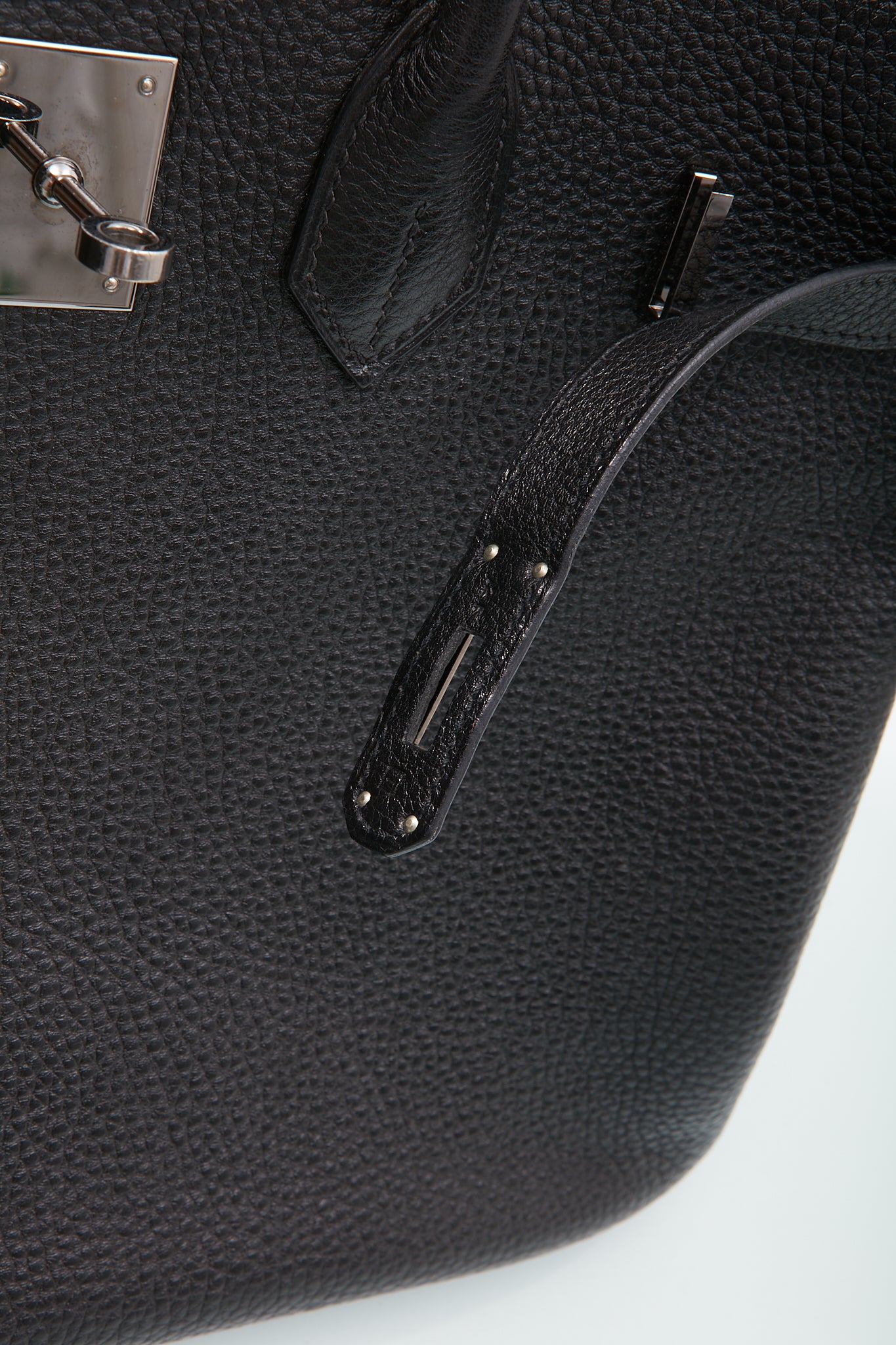 Sac Hermès Birkin 35 Palladium en cuir Togo noir