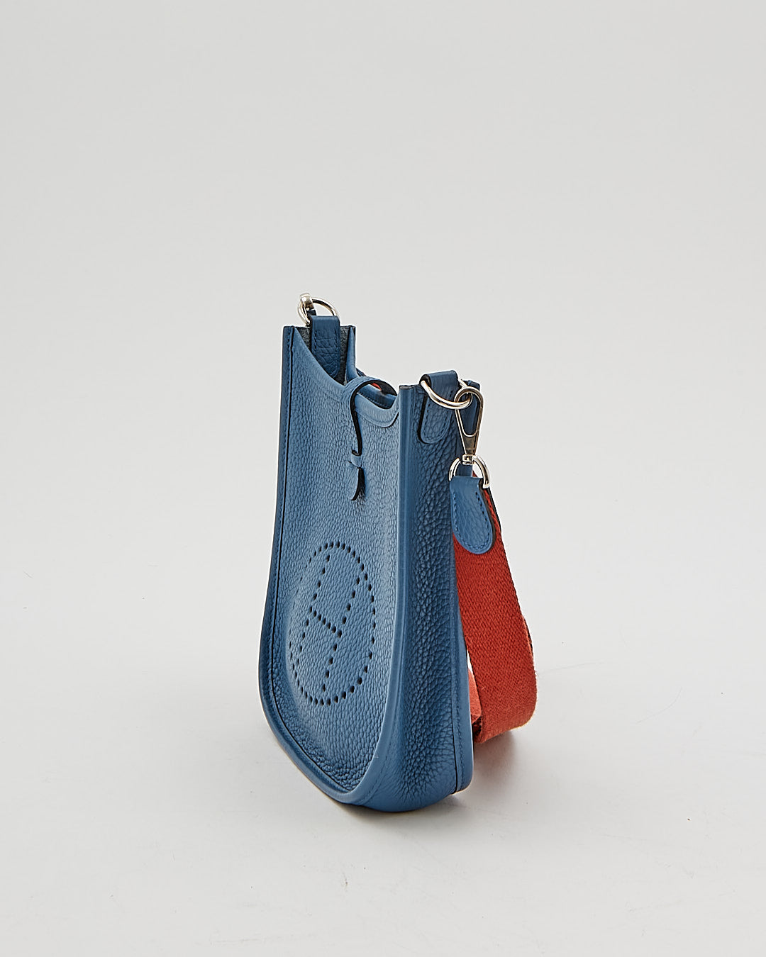 Hermes Blue/Rust Clemence Mini Evelyne TPM Bag
