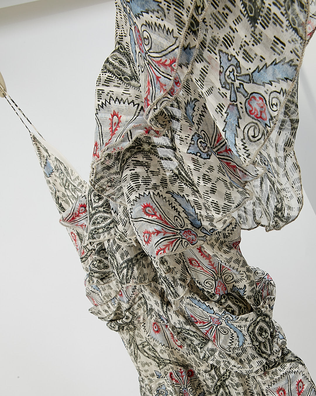 Isabel Marant Paisley Sheer Ruffle Cocktail Dress - 6