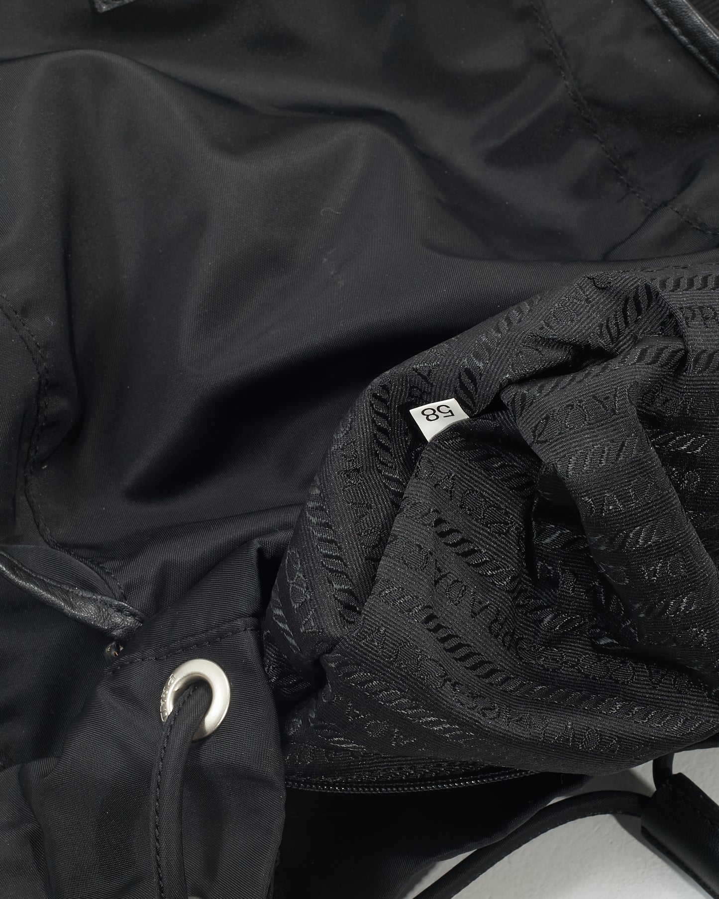 Sac à dos à deux poches Tessuto en nylon noir Prada