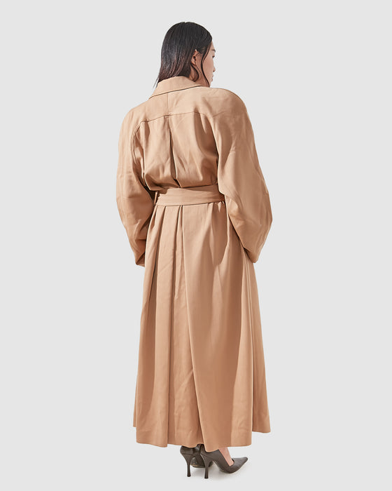 Laurel Camel Wool Long Coat - 42