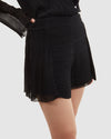 Chloé Black Ribbed Sheer Shorts - 36