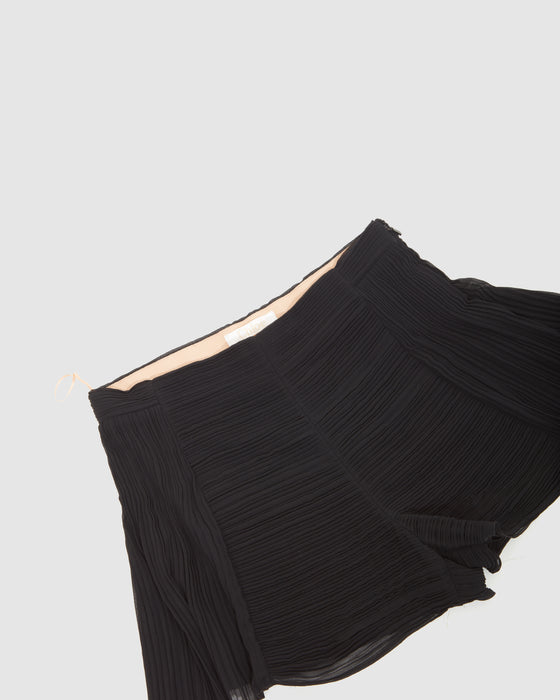 Chloé Black Ribbed Sheer Shorts - 36