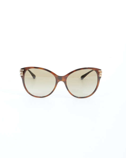 Versace Lunettes de soleil œil de chat en cristal marron Havane MOS065/S