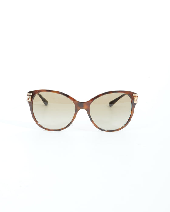 Versace Brown Havana MOS065/S Crystal Cat Eye Sunglasses
