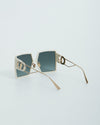 Dior White 30Montaigne Retro Sqaure Oversize Sunglasses