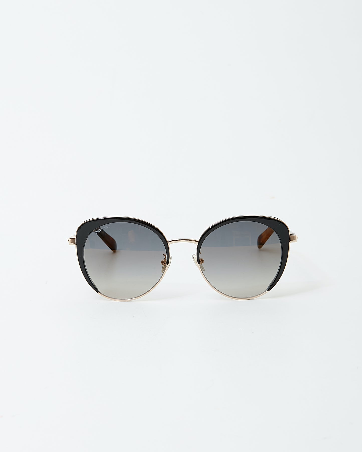 Jimmy Choo Black GABBYF/S Round Rhinestone Cat Eye Sunglasses
