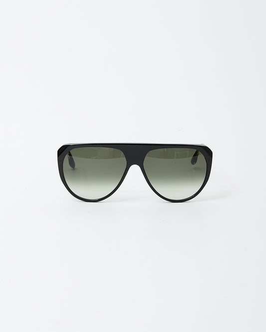 Victoria Beckham Black/Gold Flat Top VB600S Aviator Sunglasses