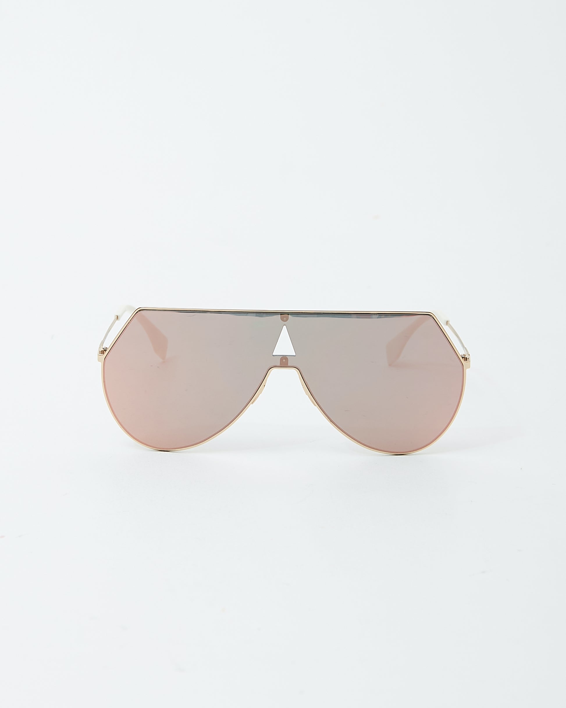 Explore a Fendi Rose Gold Shield FF0193/S Aviator Sunglasses