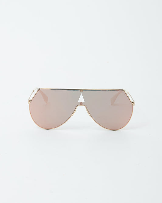 Fendi Rose Gold Shield FF0193/S Aviator Sunglasses