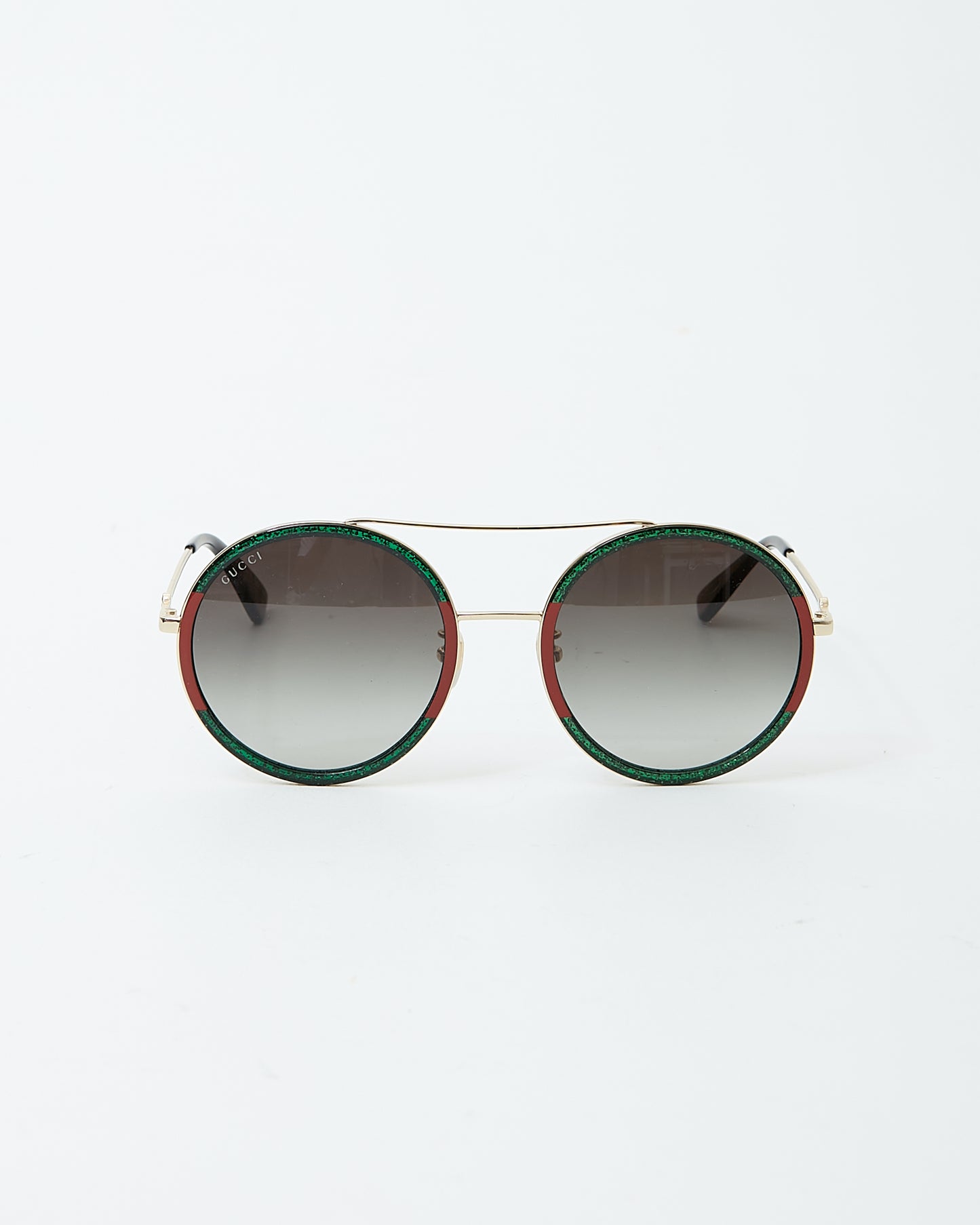 Gucci Red/Green Sparkle GG0061S Round Aviator Sunglasses