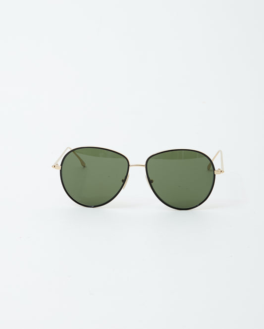 Victoria Beckham Gold/Black VBS158 Aviator Sunglasses