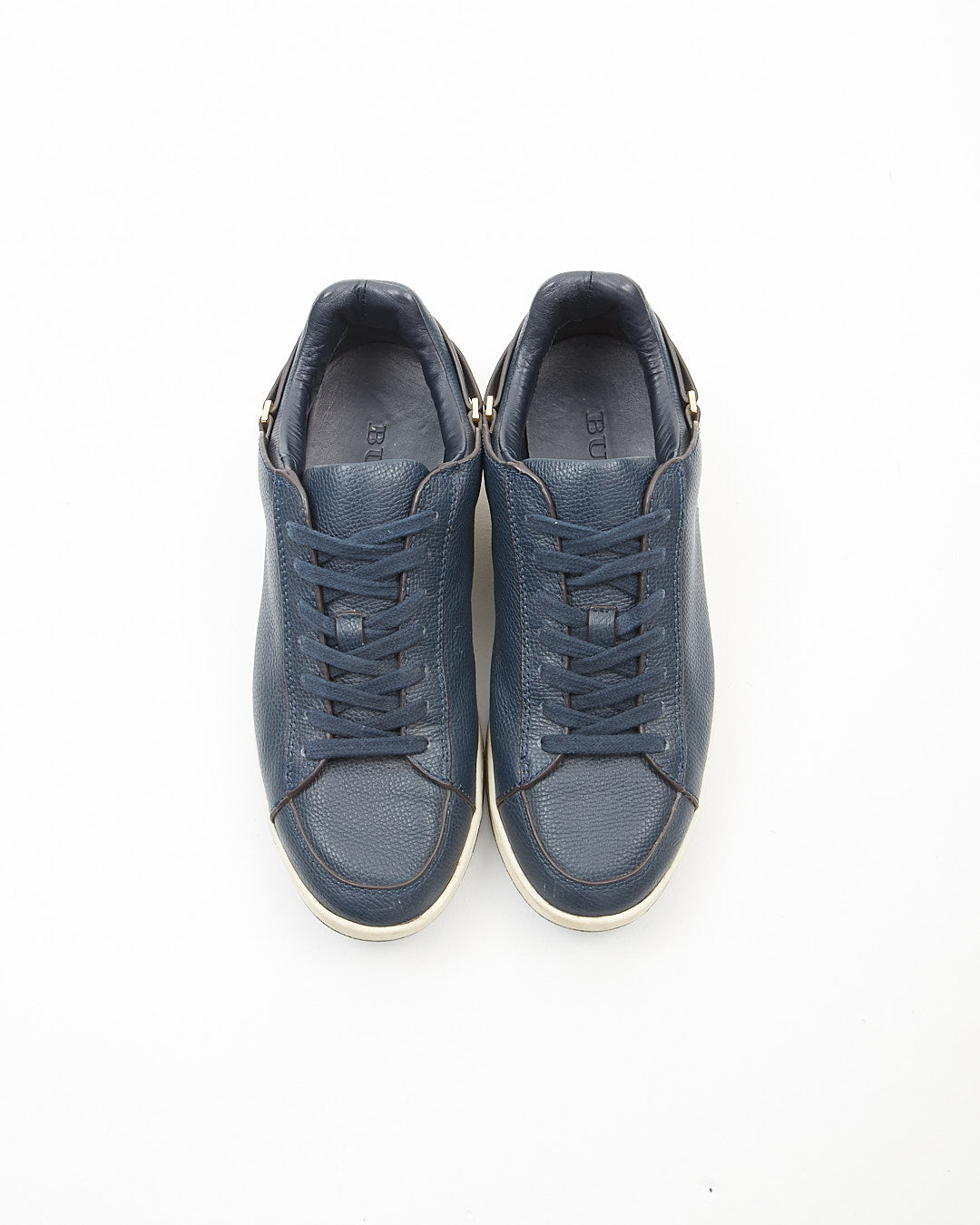 Baskets en toile à carreaux en cuir bleu marine Burberry - 39