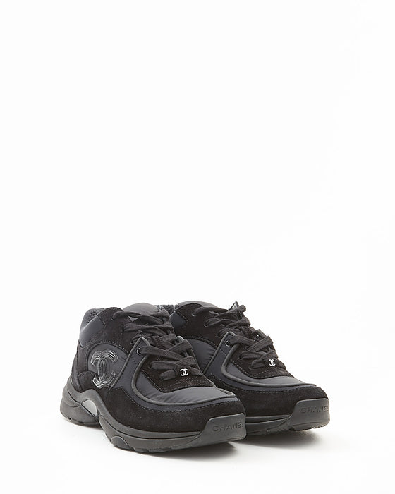 Chanel Black CC Interlocking Logo Sneakers - 35