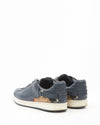 Burberry Navy Leather Check Canvas Sneaker - 39