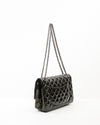 Chanel Black/Green Irridescent Patent Reissue 226 Double Flap Bag