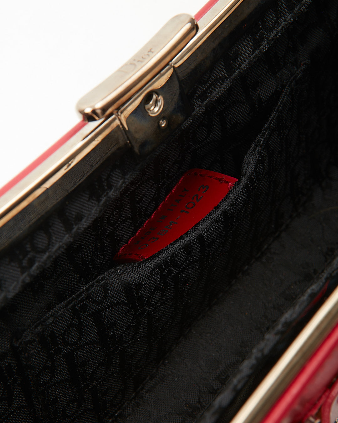 Dior Red Leather Bondage 2003 Long Clutch Chain Bag