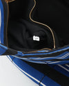 Prada Blue Stripe Canvas Canapa Logo Large Satchel