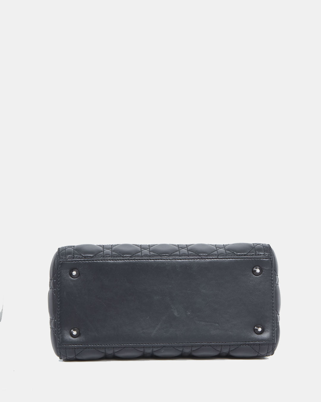 Dior Black Cannage Lambskin Leather Medium Lady Dior Bag w/ Gun Metal HWD