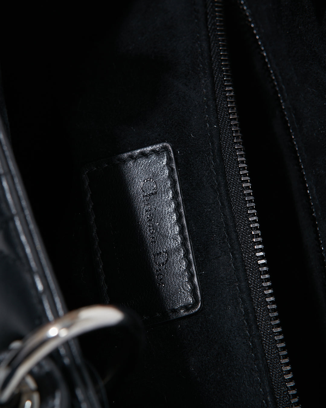 Dior Black Cannage Lambskin Leather Medium Lady Dior Bag w/ Gun Metal HWD