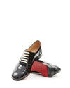 Christian Louboutin Black Patent Derby Lace Up Flats - 38