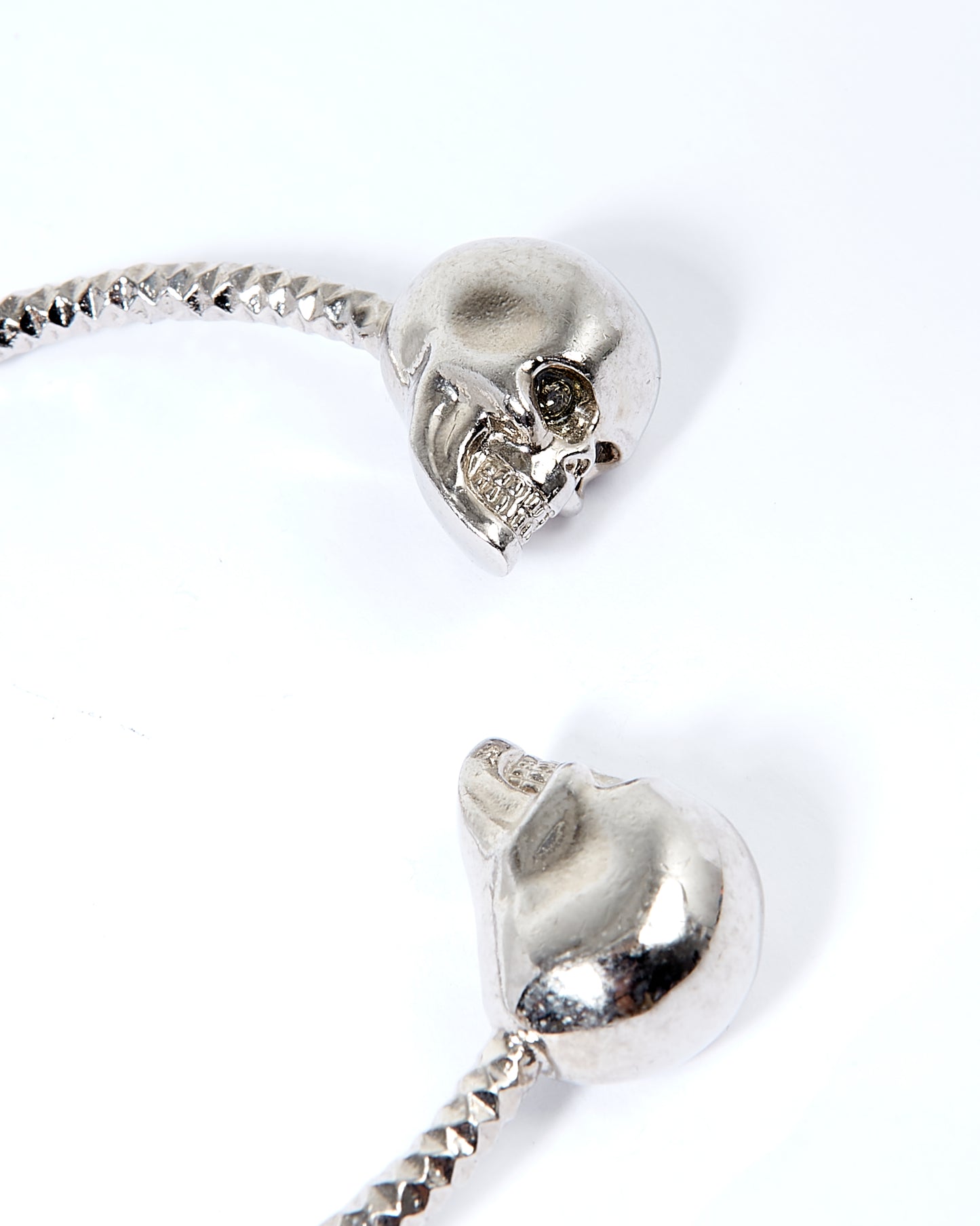 Alexander McQueen Silver Skull Head Cuff Bracelet - S