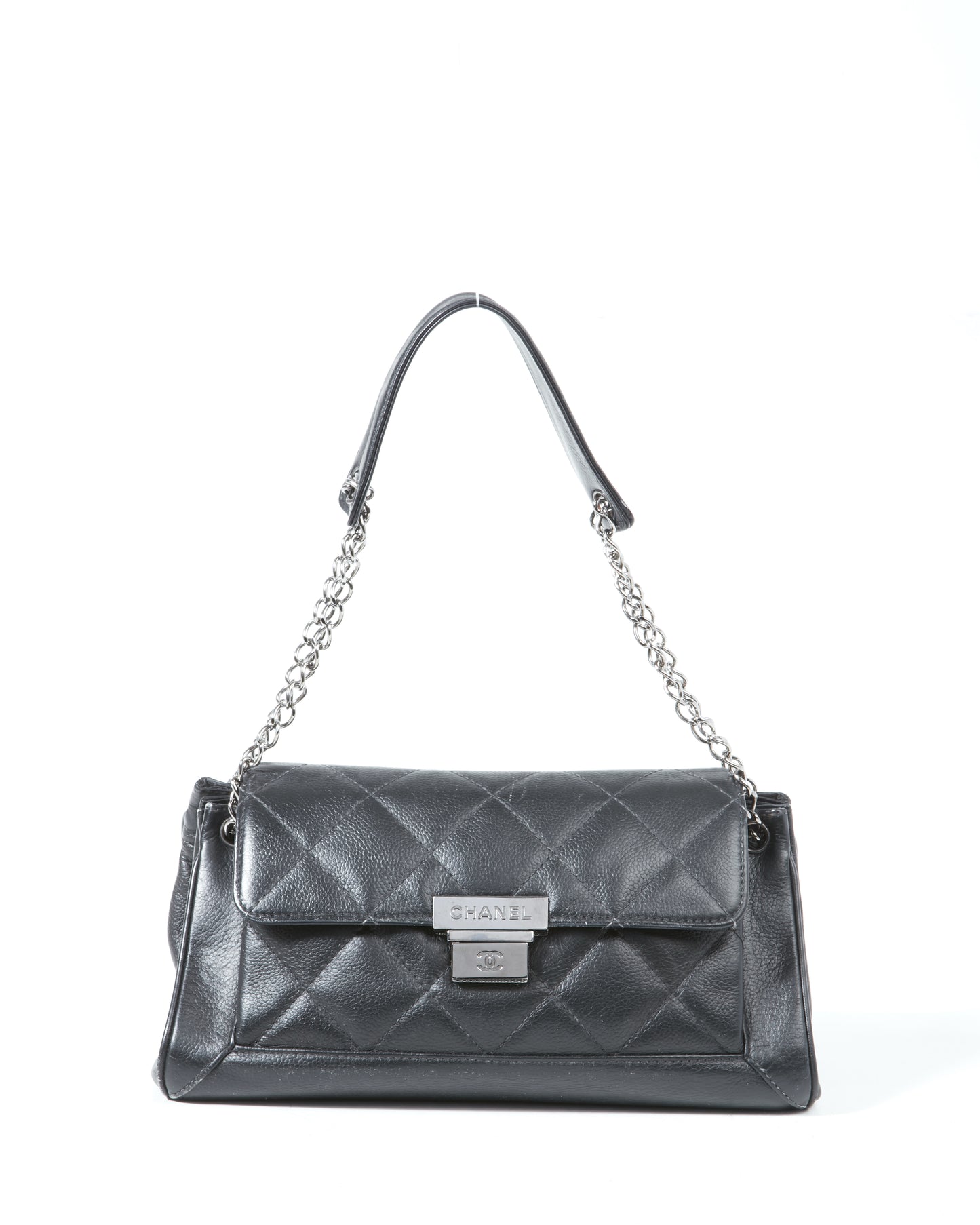 Chanel Black Caviar Leather 2003 Small Shoulder Bag