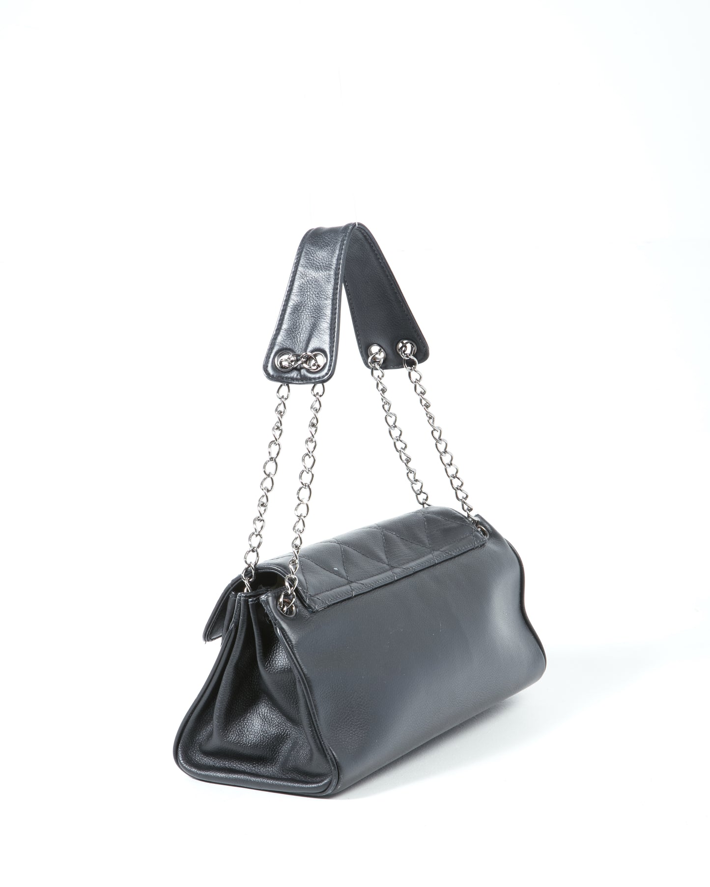 Chanel Black Caviar Leather 2003 Small Shoulder Bag