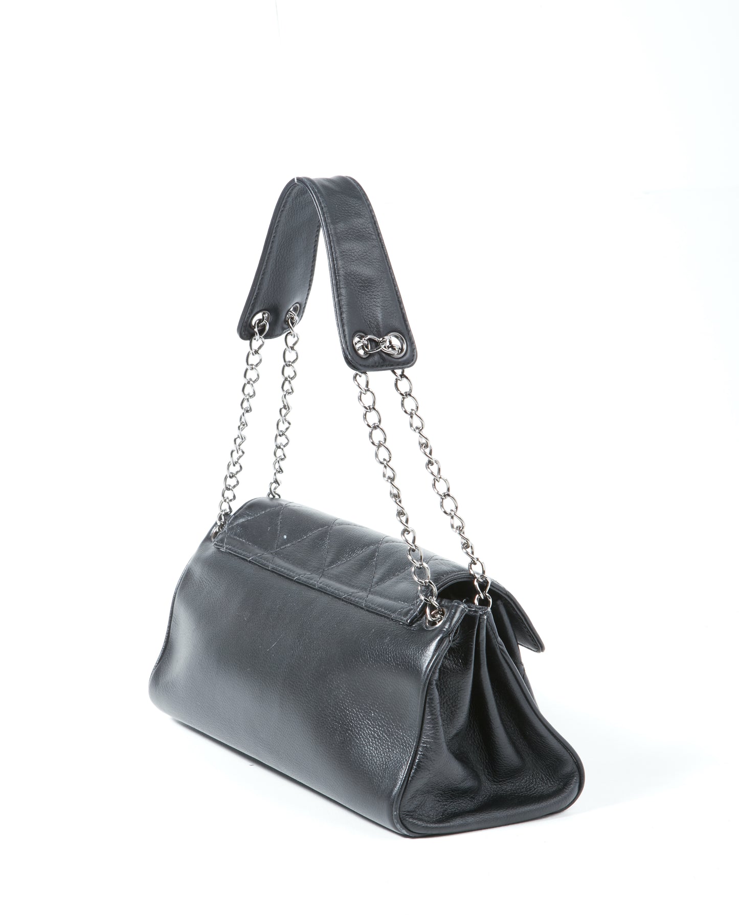 Chanel Black Caviar Leather 2003 Small Shoulder Bag