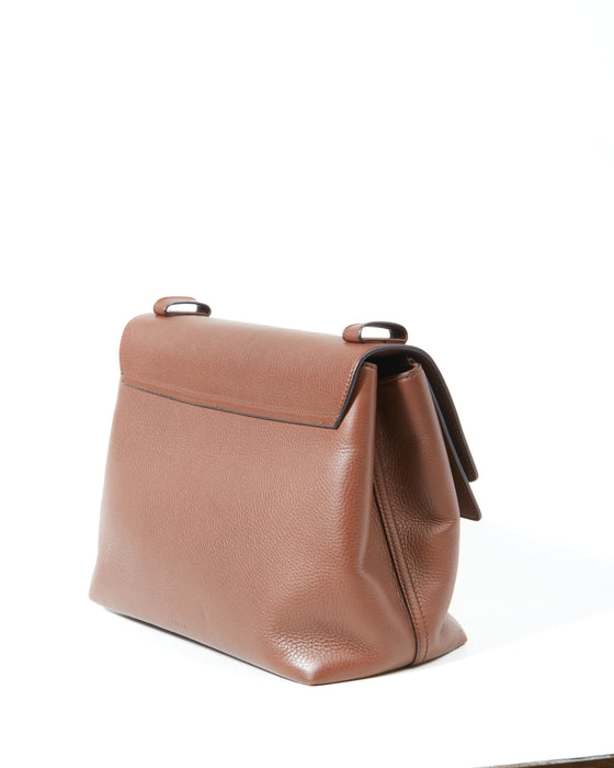 Gucci Brown Pebbled Leather Marmont Messenger Shoulder Bag
