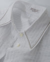 Brunello Cucinelli White Stripe Button Down with Jewelled Collar - No Size
