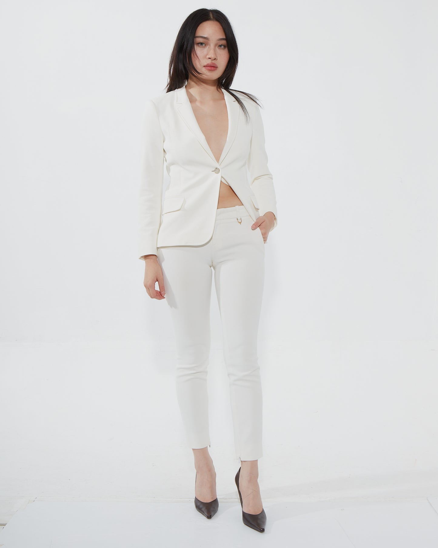 Pantalon de costume zippé cigarette blanc Gucci - 36