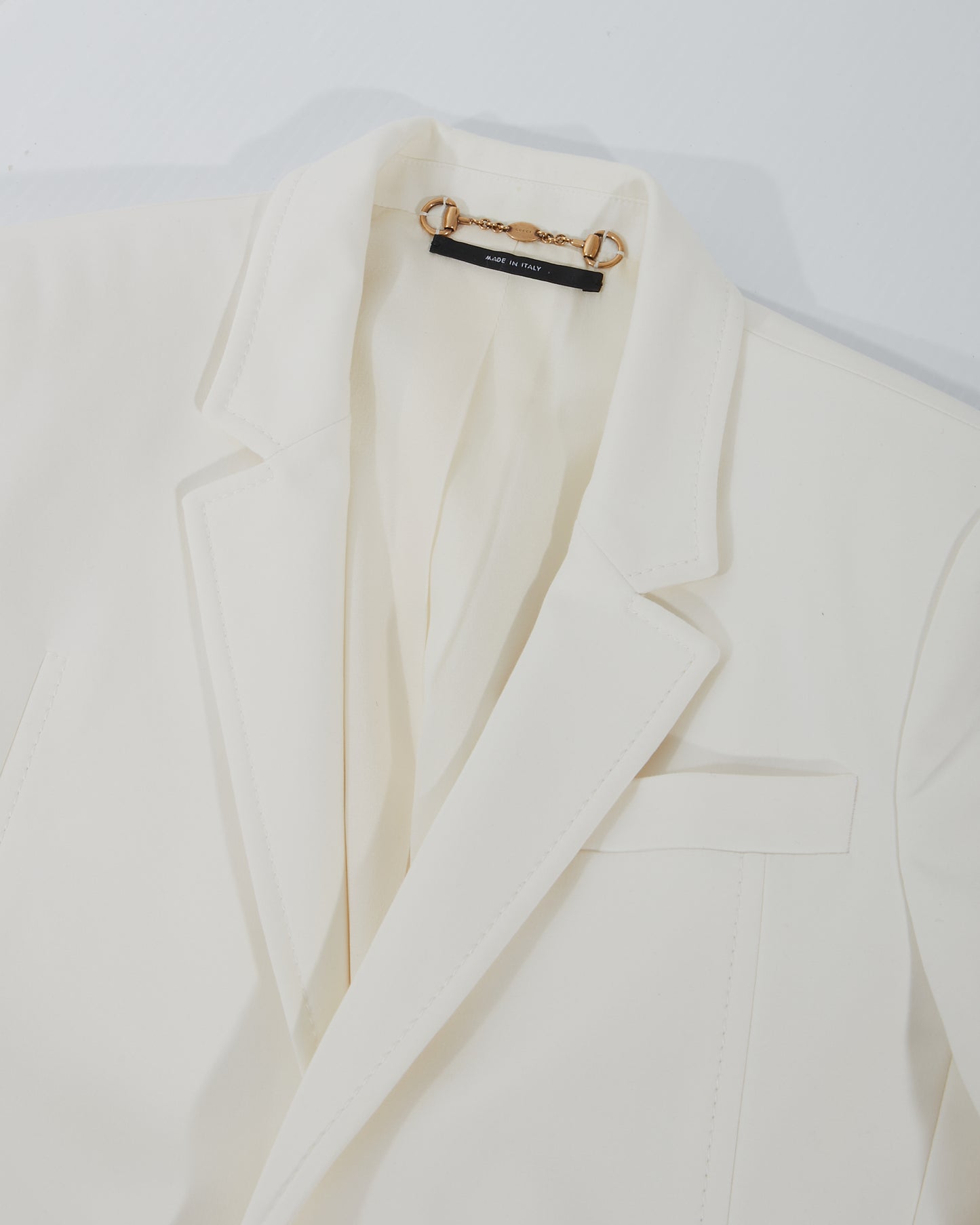 Blazer de costume blanc Gucci + ceinture marron - 38