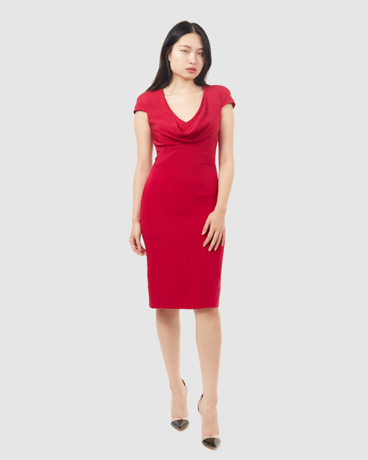 McQueen Fuchsia Crepe Cocktail Dress - 38