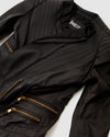 Just Cavalli Black Leather Biker Jacket - 38