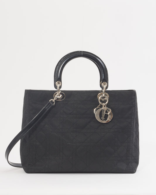 Grand sac Lady Dior Cannage en nylon noir Dior
