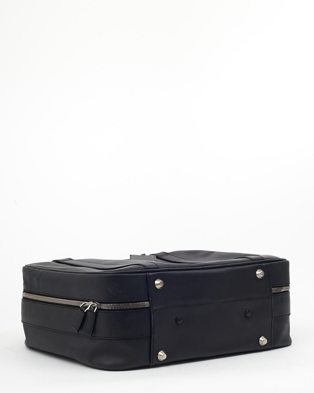 Sac de voyage valise à boucle convertible en cuir Saffiano noir Prada
