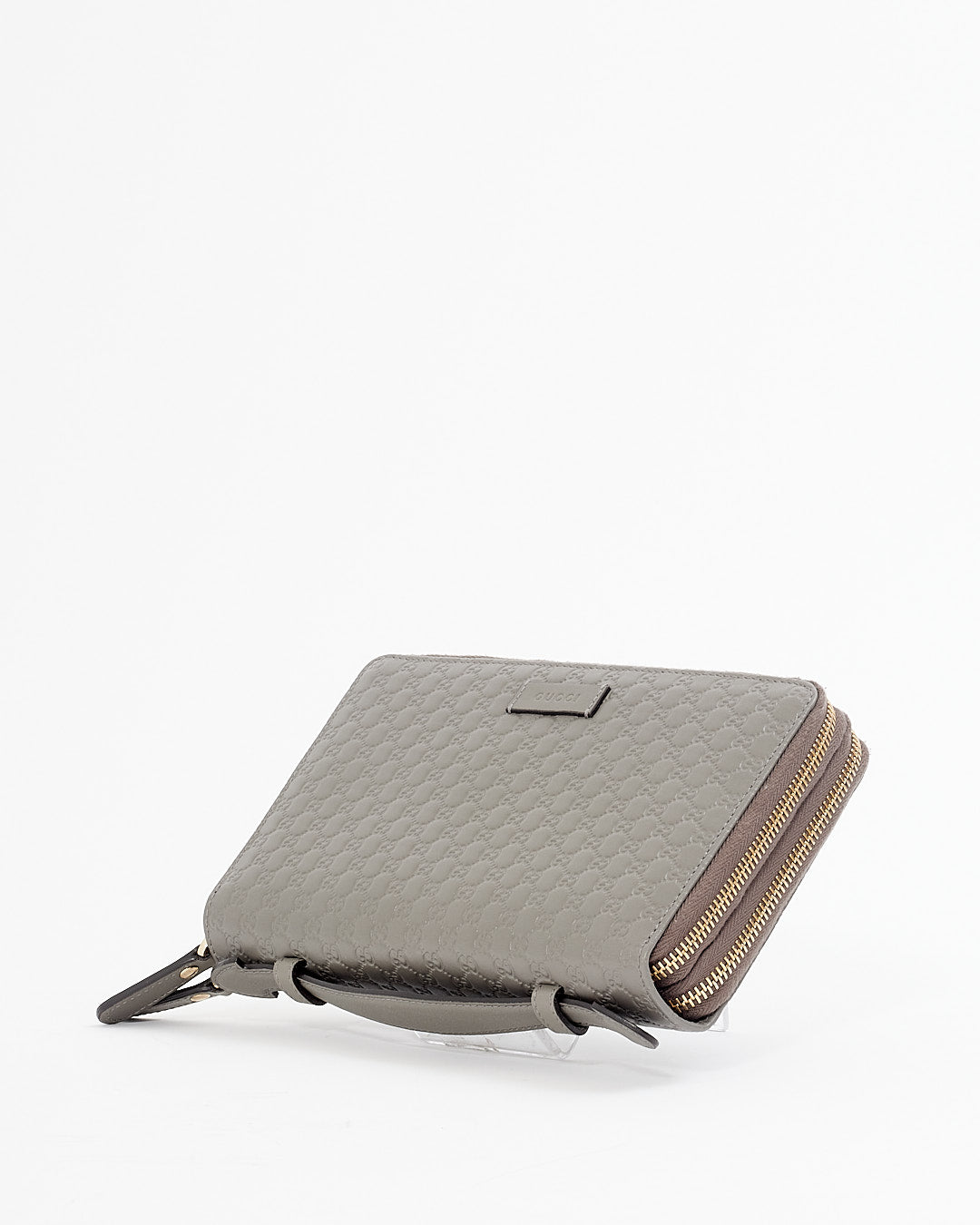 Gucci Grey Micro Guccissima Leather Organizer Wallet