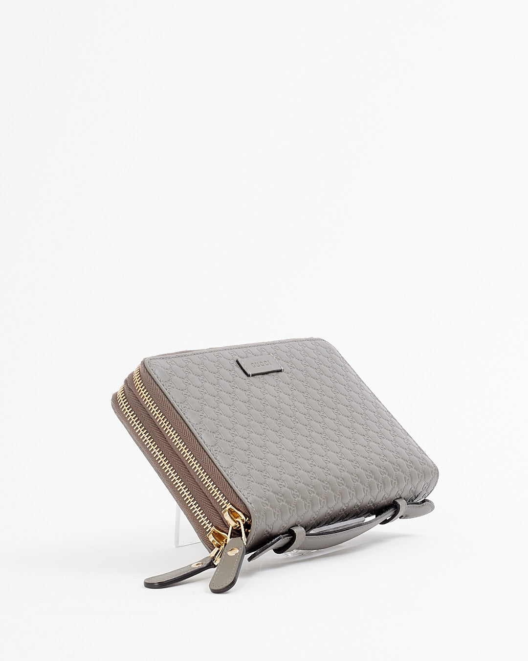 Gucci Grey Micro Guccissima Leather Organizer Wallet