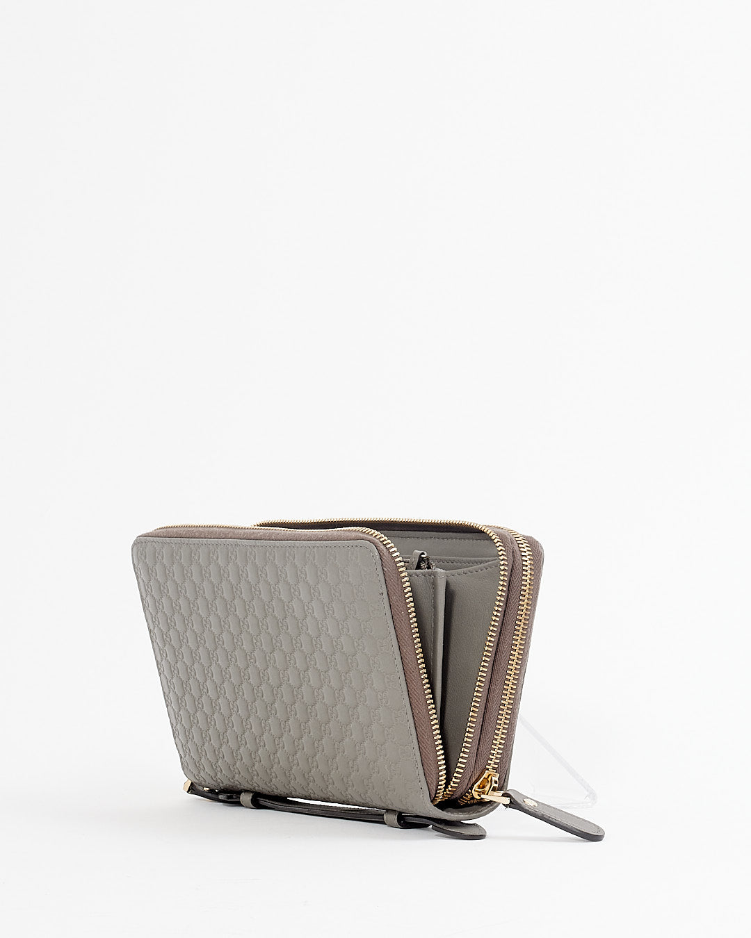 Gucci Grey Micro Guccissima Leather Organizer Wallet