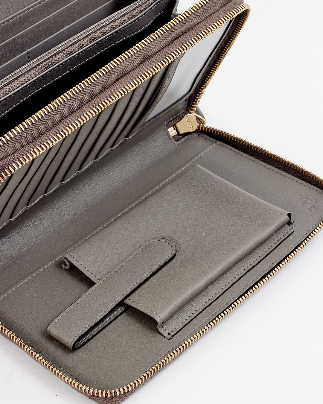 Gucci Grey Micro Guccissima Leather Organizer Wallet