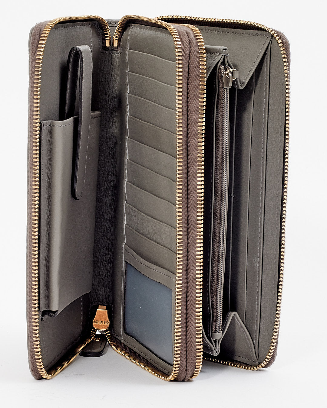 Gucci Grey Micro Guccissima Leather Organizer Wallet