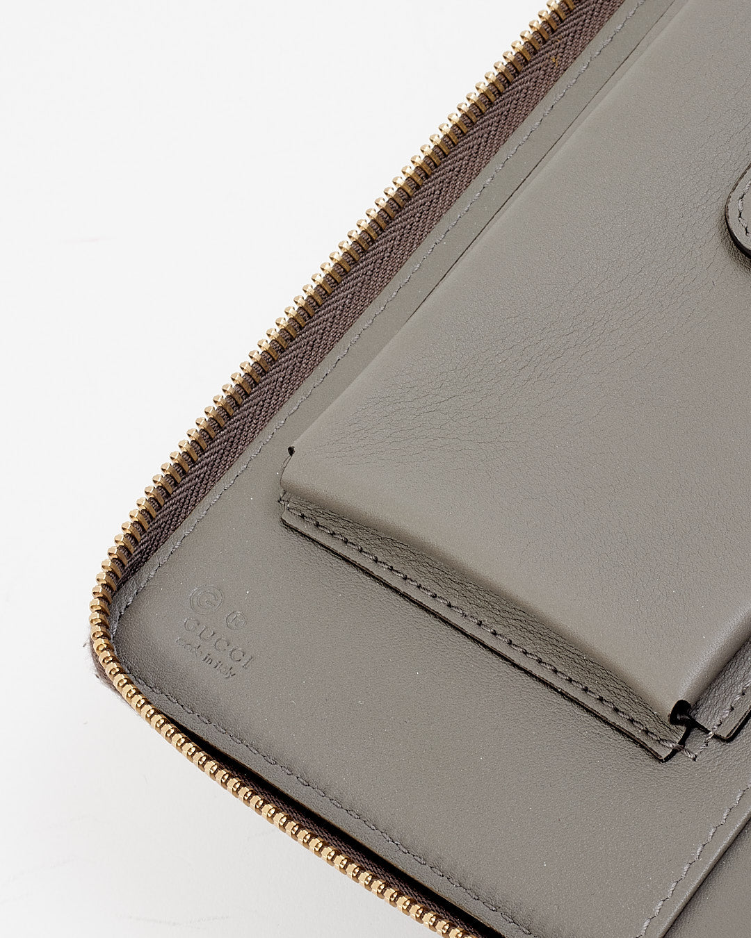 Gucci Grey Micro Guccissima Leather Organizer Wallet