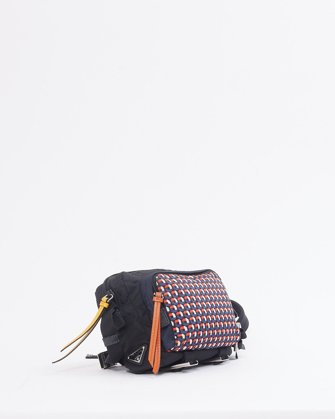 Prada Black/Multi Print Nylon Tessuto Crossbody Bag