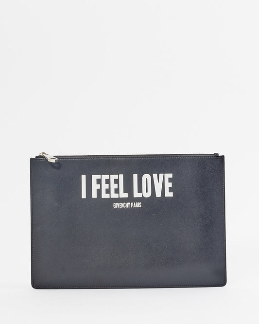 Givenchy Black Leather I Feel Love Clutch