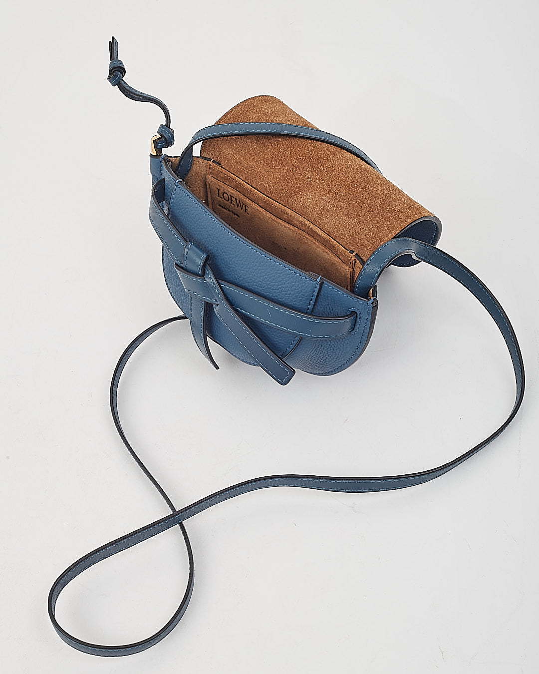 Loewe Blue Leather Mini Gate Crossbody Bag